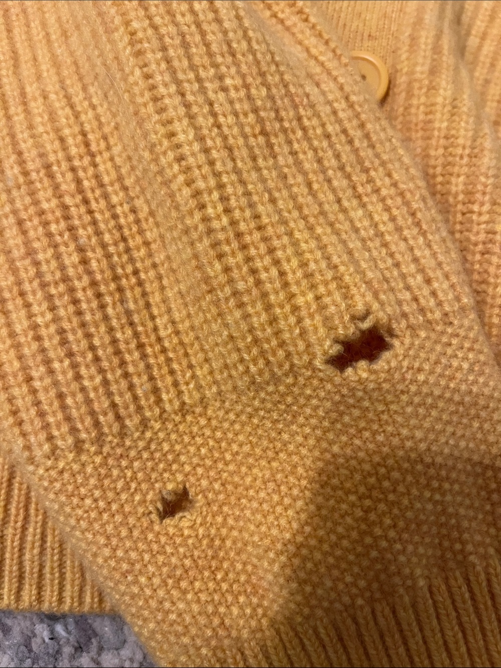 Caslon Golden Yellow Ribbed Button-Up Cardigan - Picture 2 of 2